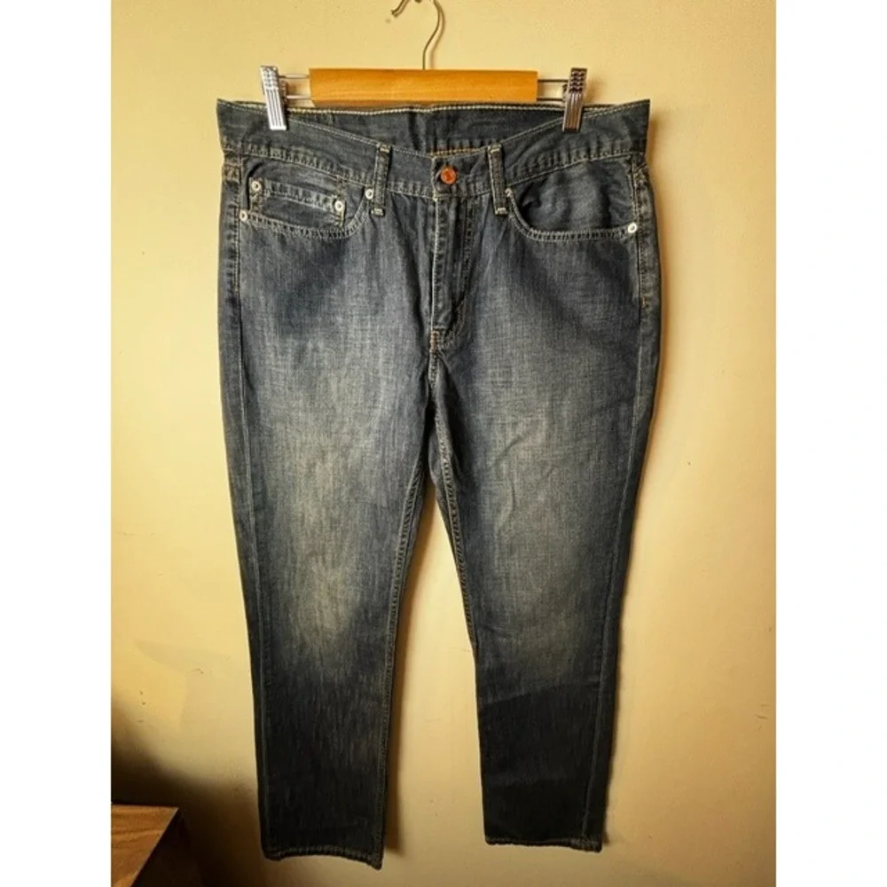 Levi's 514 Jeans Mens W34‎ L34 Straight Fit Medium Wash Denim Sandblasted Y2K